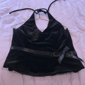 XSCAPE by Joanna Chen   Sexy Velvet halter top
